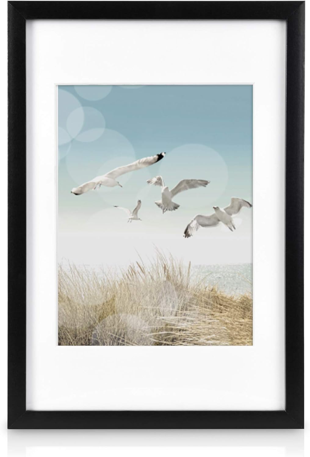 bomoe 12er Bilderrahmen Set Ocean – Fotorahmen Collage für 13x18 cm Bilder Holzbilderrahmen mit Pass