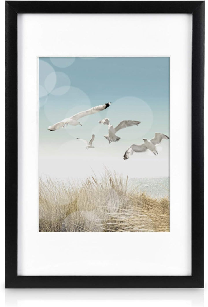 bomoe 12er Bilderrahmen Set Ocean – Fotorahmen Collage für 13x18 cm Bilder Holzbilderrahmen mit Pass