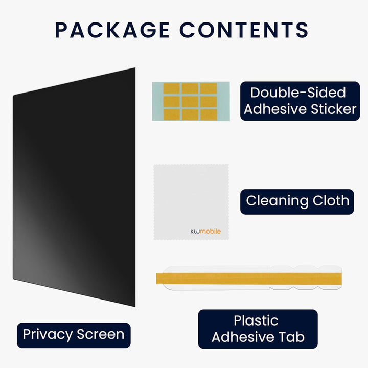 kwmobile Sichtschutzfolie für 15.6" Laptop (16:9) 345x195mm Folie - Blickschutzfolie Privacy Screen