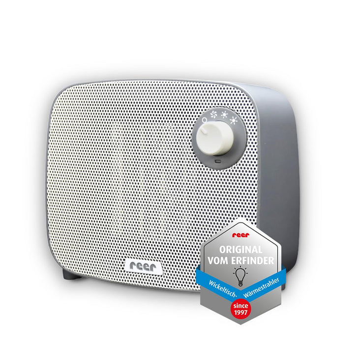 Reer FeelWell Air Heizlüfter für Babys 3in1 - Zuverlässig, Wärmend, Sicher - 2 Wärmestufen und Kühlf