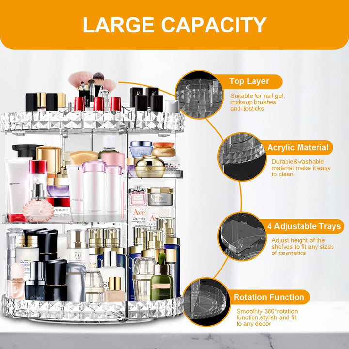 Make Up Organizer 360 Grad drehbar Kosmetik Organizers, 7 Verstellbare Ebenen Grosse Kapazität Makeu