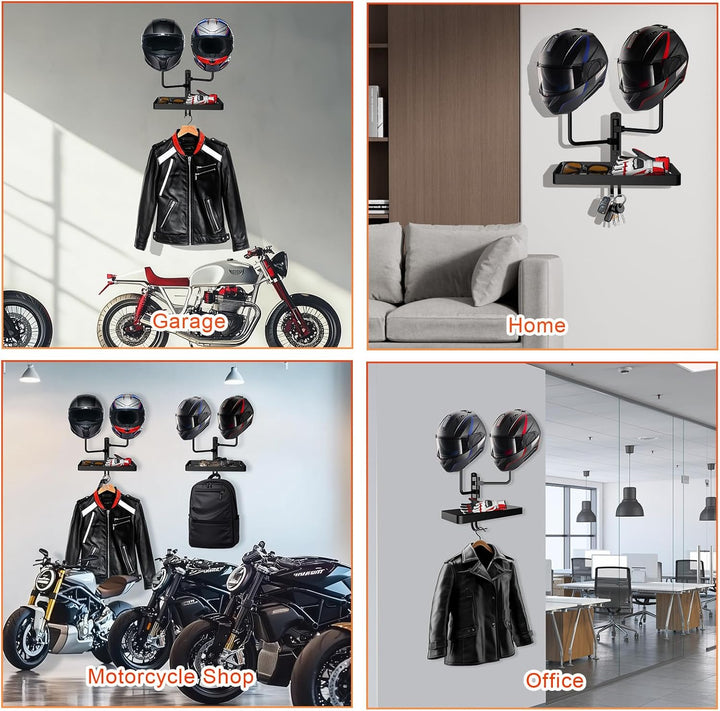 Motorradhelmhalter Wandhalterung, Helmhalter Wand im Industriestil für Helm Display, Helmhalterung D