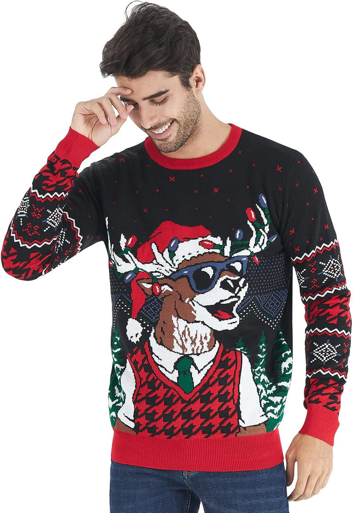 NEWISTAR Pullover Herren Damen Weihnachtspullover 3D Druck Strickpullover Lustig Weihnachtspulli Ugl