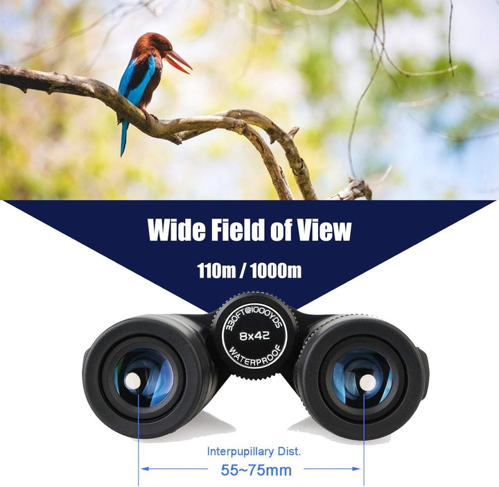 Svbony SV47 Fernglas 8x42, HD Bak-4 Prisma FMC Optik, Wasserdichtes Fernglas Binoculars Erwachsene f