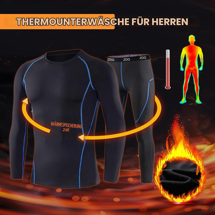 ZDQ Thermounterwäsche Herren Winter Skiunterwäsche Set Atmungsaktiv Funktionsunterwäsche, Gr.S-XXL L