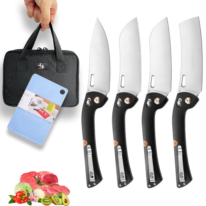 SENBON 440 Sharp Falten Chef Messer G10 Griff Obst Messer Camping Outdoor Back Clip Portable Obst Kü