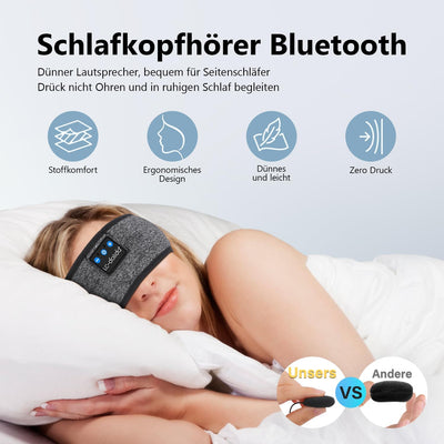 LC-dolida Schlafkopfhörer Bluetooth 5.4, Schlaf Stirnband Kopfhörer Headband Schlafmaske, Sportskopf