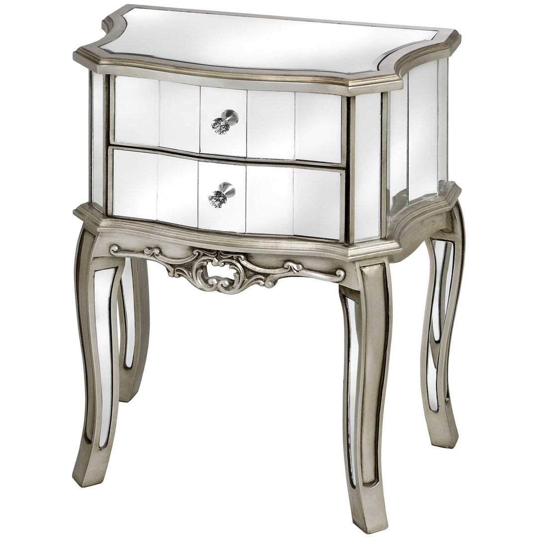 Nachtkommode verspiegelt Nachtschrank verglast Nachtkonsole Kommode Glas vic504 Palazzo Exklusiv