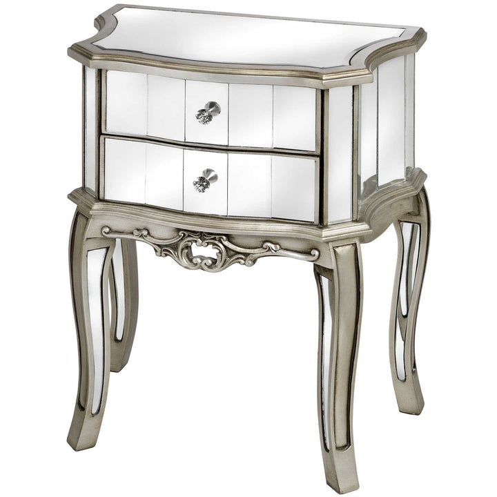 Nachtkommode verspiegelt Nachtschrank verglast Nachtkonsole Kommode Glas vic504 Palazzo Exklusiv