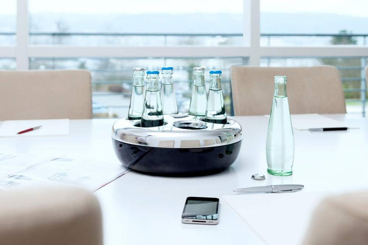 Helios Pure Flaschenkühler, Kunststoff, weiss/Chrom, für 6 Flaschen für 6 Flaschen Weiss/Chrom, für