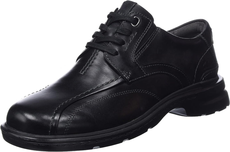 Clarks Herren Gessler Lace Oxford 43 EU Black Leather, 43 EU Black Leather