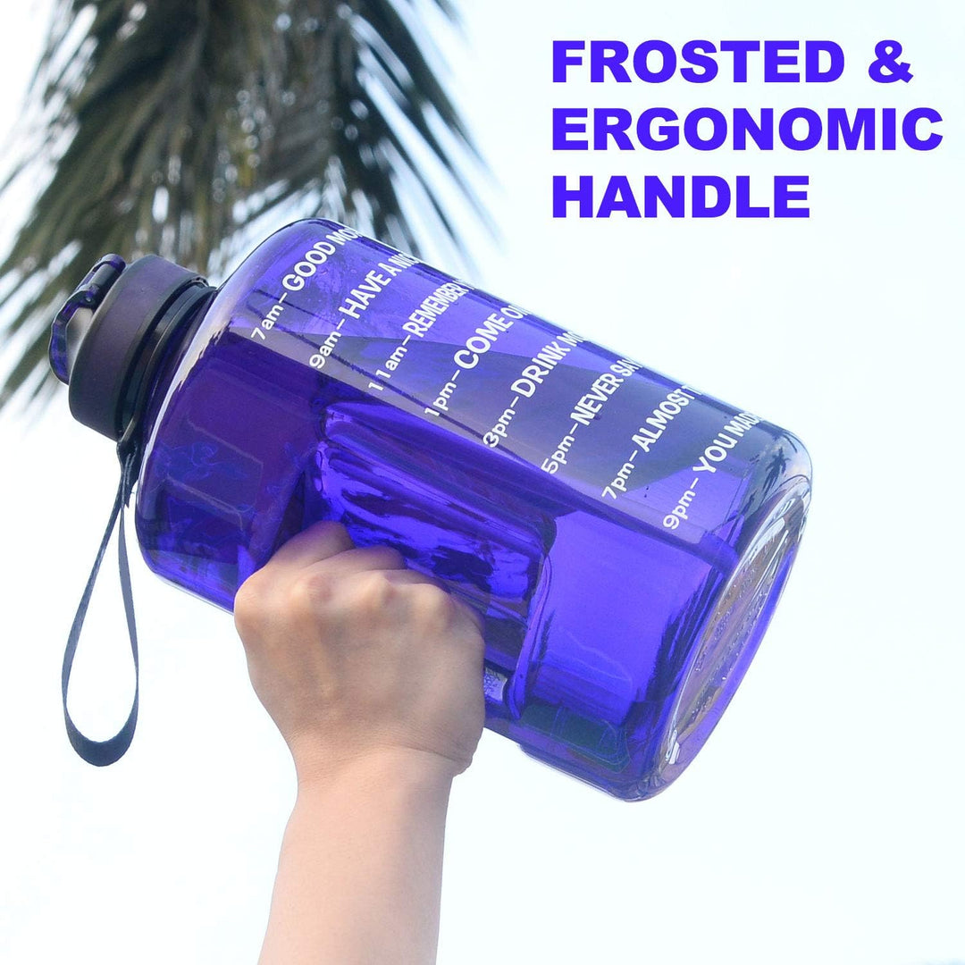3,78 Liter Trinkflasche Sport mit Zeitangaben und Strohhalme, 3,78L Gross Sportflasche BPA Frei, Aut