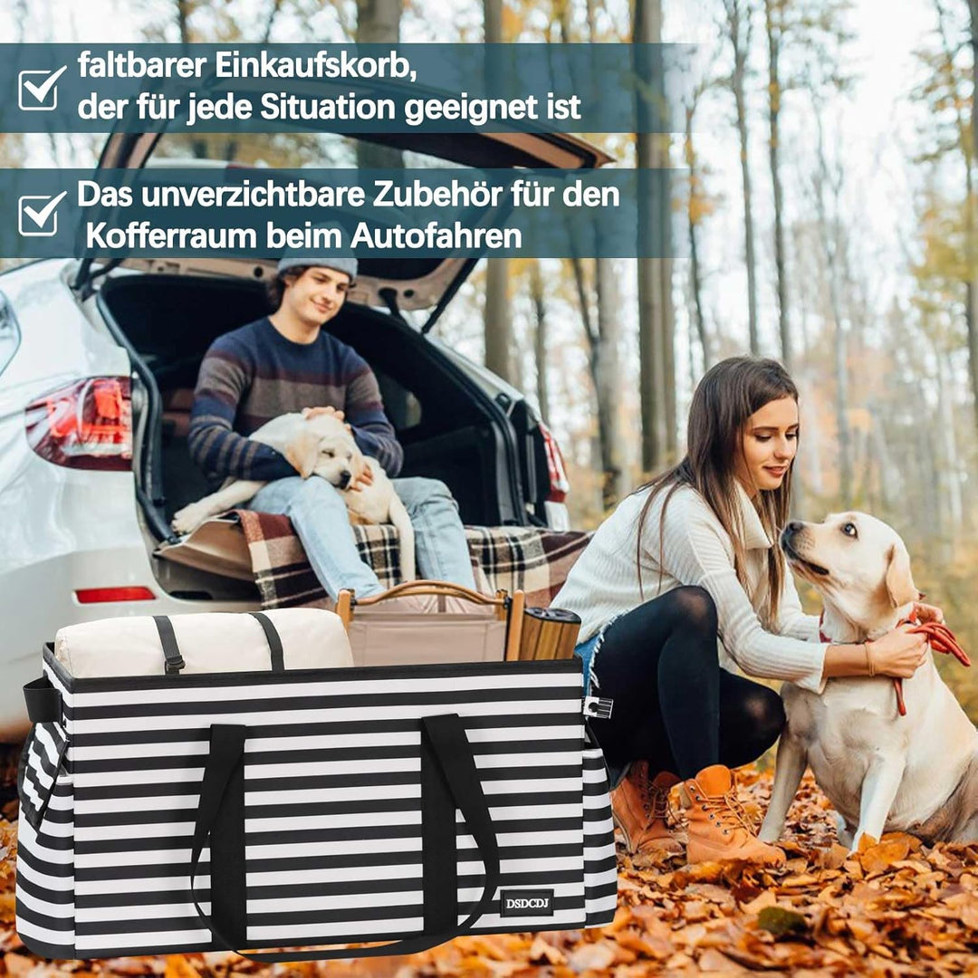 48L Einkaufskorb Faltbar – Stabiler Korb Einkaufen mit Verstärktem Boden – Einkaufstasche Gross Pick
