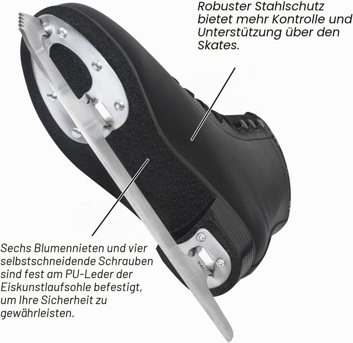 Nattork Eiskunstlaufschuhe Excellence – Edelstahlkufen für verbesserte Unterstützung, Stärke, Leistu