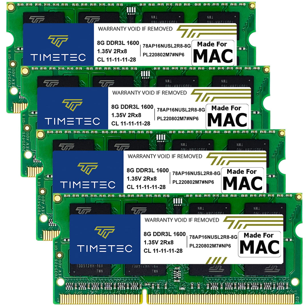 Timetec 32GB KIT (4x8GB) kompatibel für Apple DDR3L 1600MHz PC3L-12800 CL11 für iMac (Mitte 2011, En