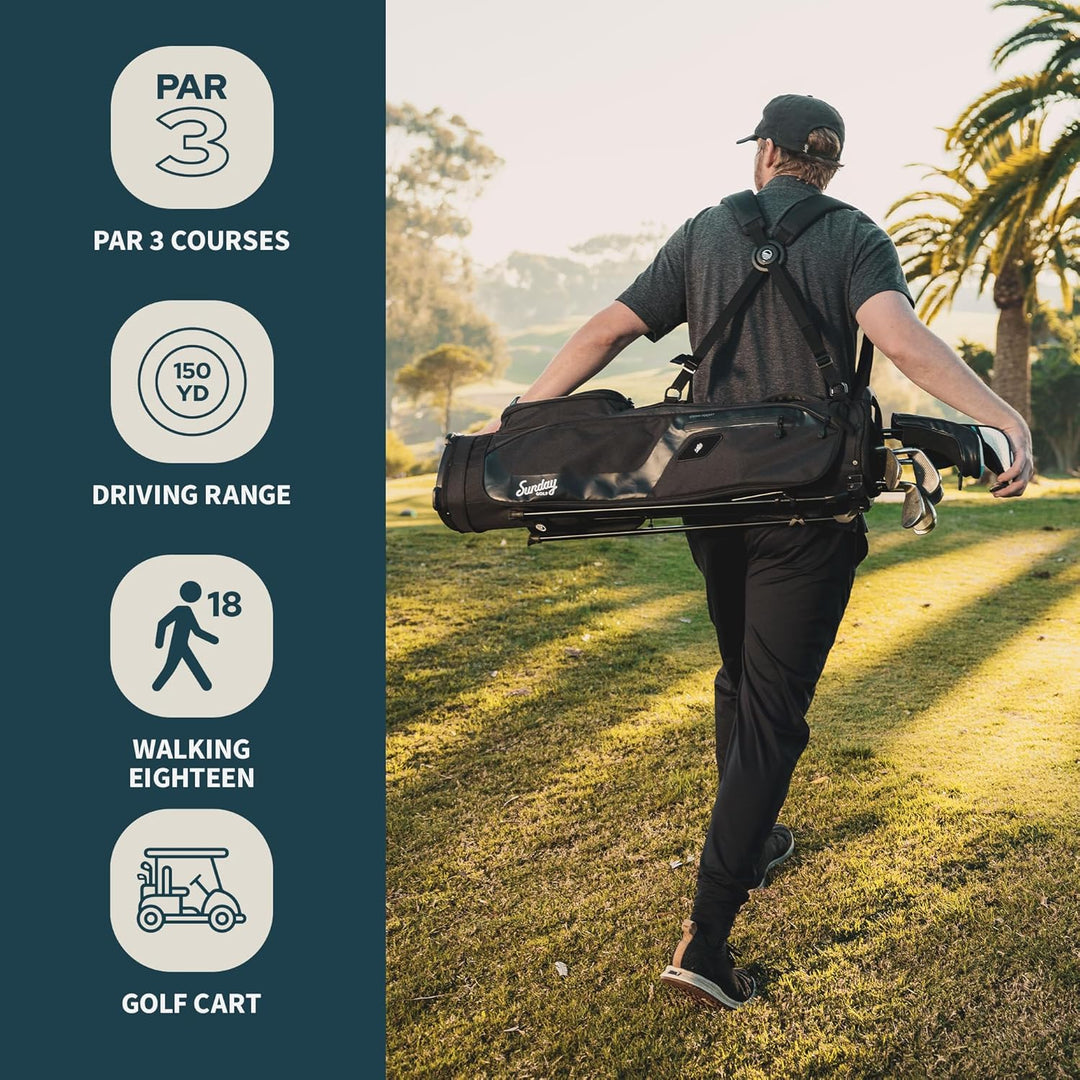 Sunday Golf EL Camino Tasche – Leichte Tasche mit Gurt und Ständer – Einfach zu tragen – Par 3 und S