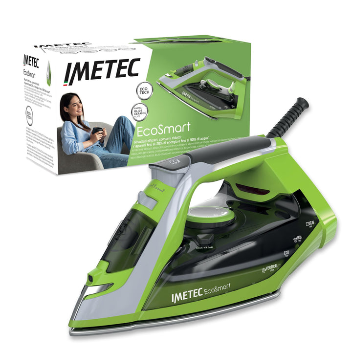 Imetec EcoSmart, Dampfbügeleisen, Eco Technologie, super gleitende Glide Keramiksohle, hervorragende