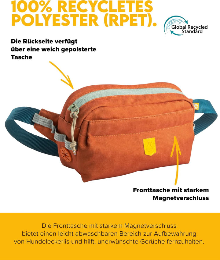 Woolly Wolf Alpha 360 Hip Pack Hüfttasche Terracotta Mix - Leckerlitasche für Hunde aus recyceltem M