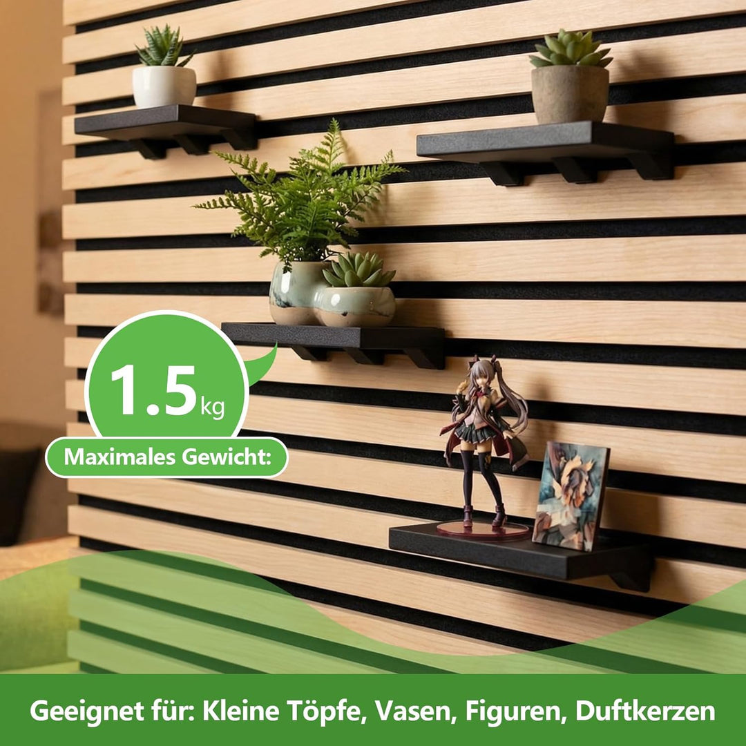 Hysagtek Regal für Akustikpaneel - 2 Stück Zubehör Akustikpaneele Ohne Bohren, Schwarze Paneele Zube