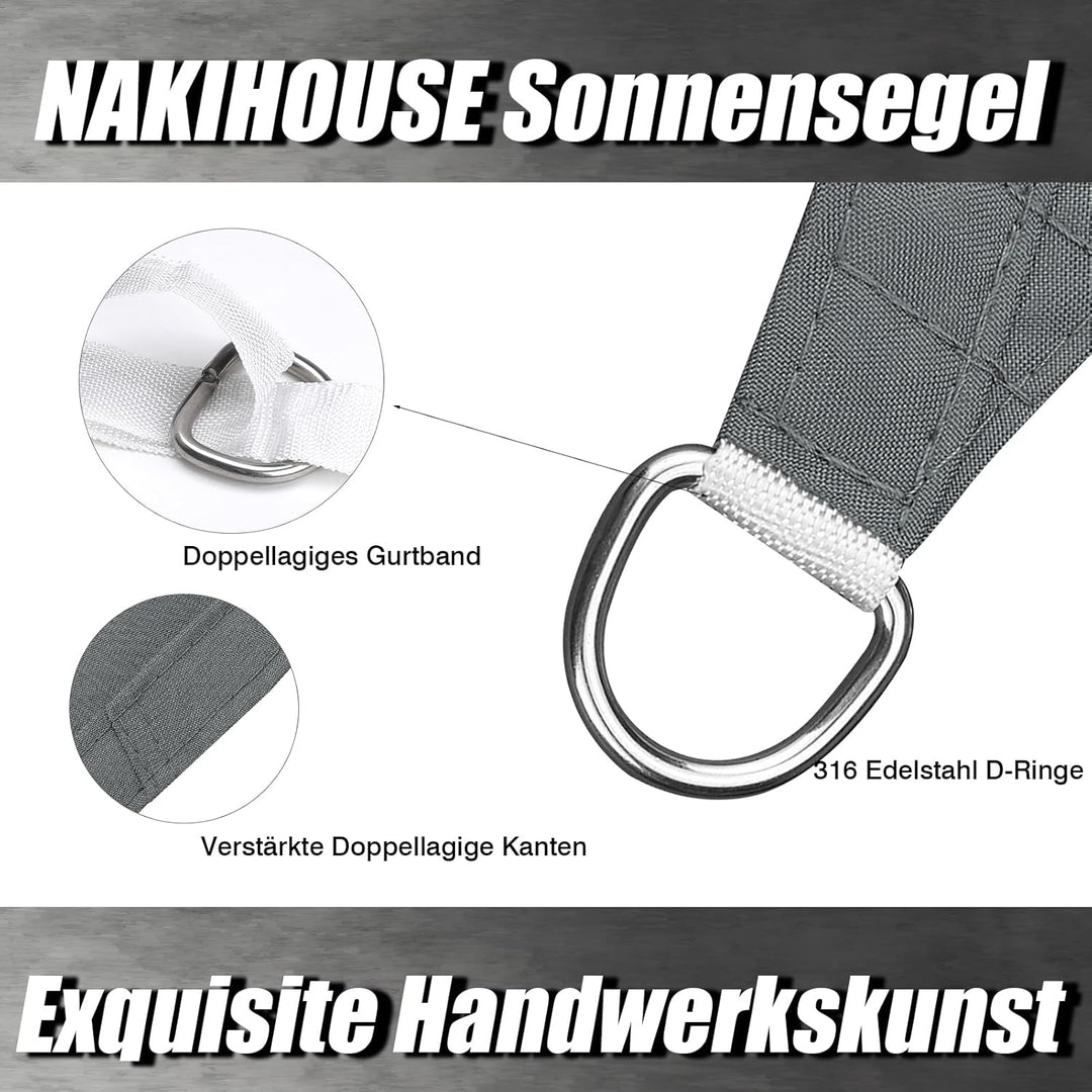 Sonnensegel Wasserdicht 4x5m Rechteckig Premium PES Polyester Sonnenschutz Windschutz Segel 98% UV-S