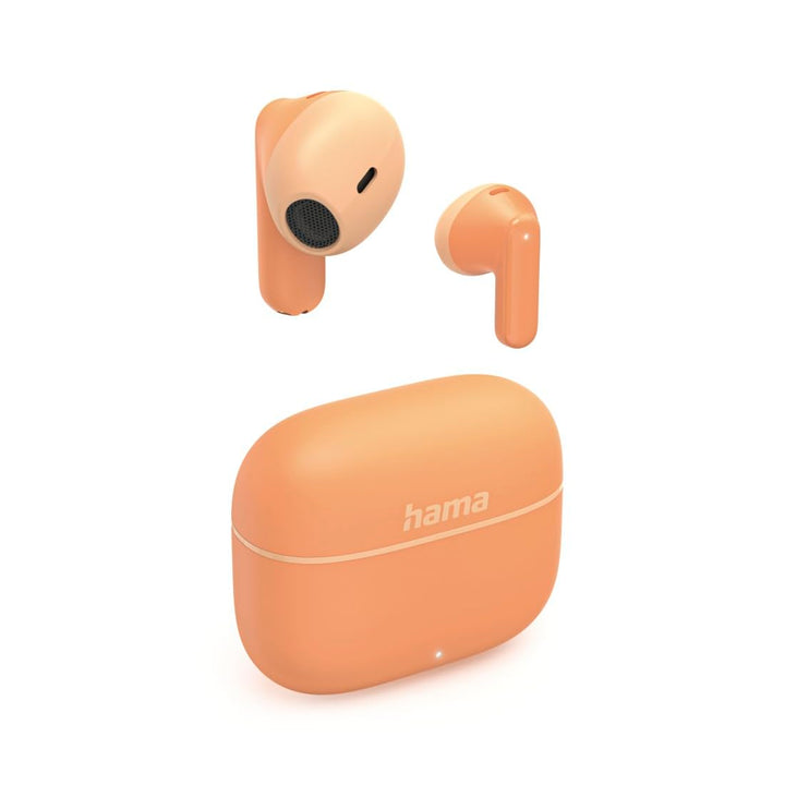 Hama TWS Bluetooth Kopfhörer kabellos Freedom Light II, Mikrofon, 20h | Earbuds orange, Bluetooth 5.