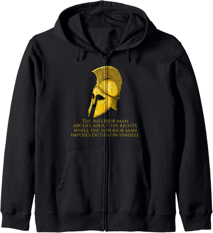 Motivational Anti Socialist Ancient Greek Spartan Helmet Kapuzenjacke