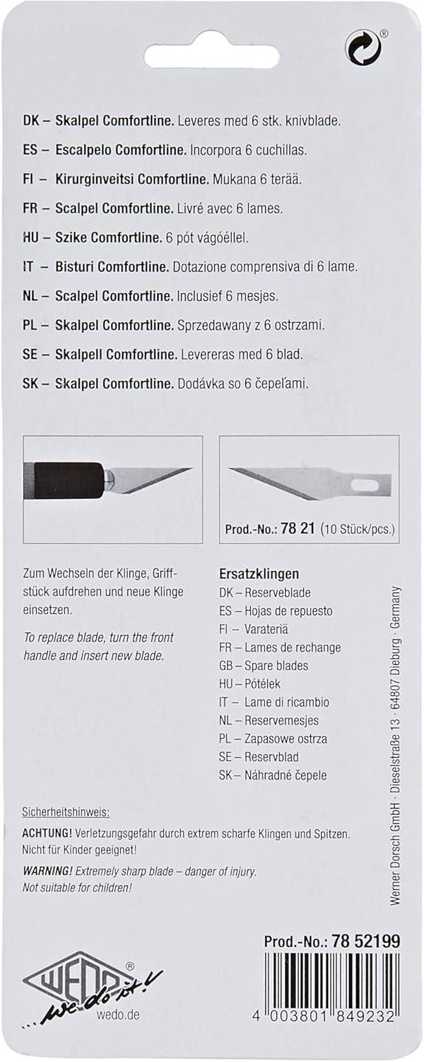 Westcott E-10113 00 Schneidelineal aus Metall, 50 cm, silber & Wedo 7852199 Cutter Skalpell Comfortl