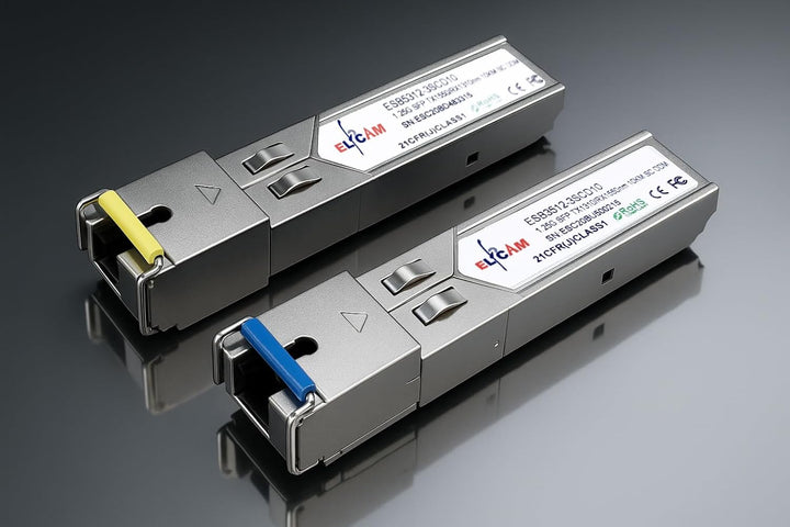 Elfcam® – 2 Stück Modul SFP 1,25G, Anschluss mit Glasfaserkabel Singlemode SC, 1000Base-BX TX 1310nm