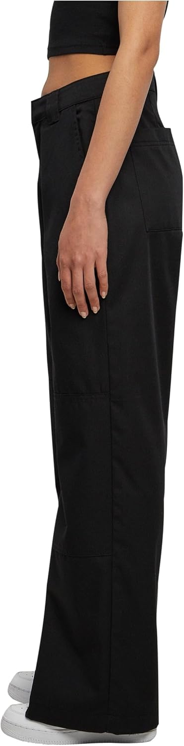 Urban Classics Damen Ladies Straight Leg Workwear Pants 26 Schwarz, 26 Schwarz