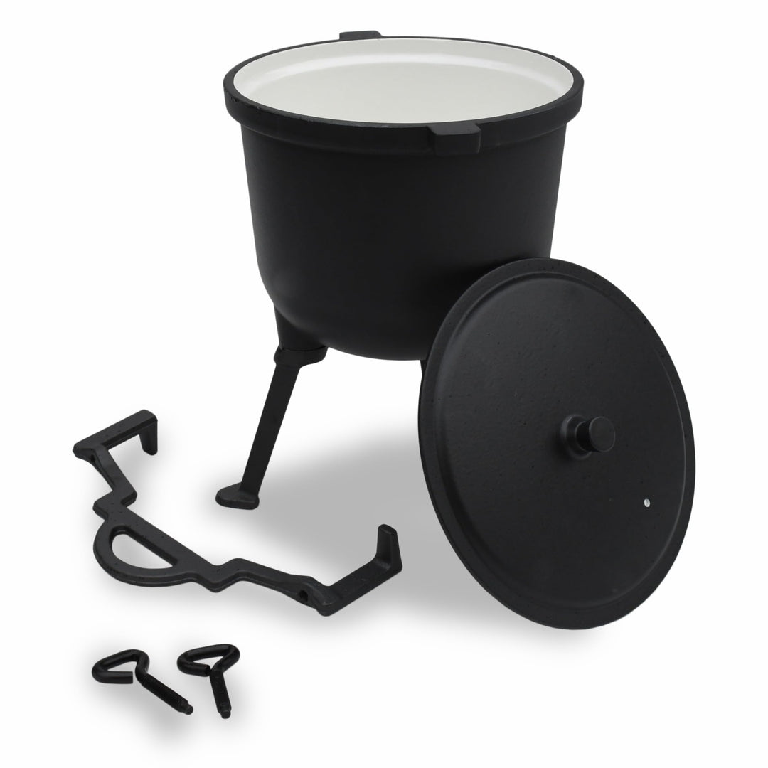Emaillierter Gusseisentopf ungarischer Jagdtopf für das Lagerfeuer 8L 10L (10L), 10L