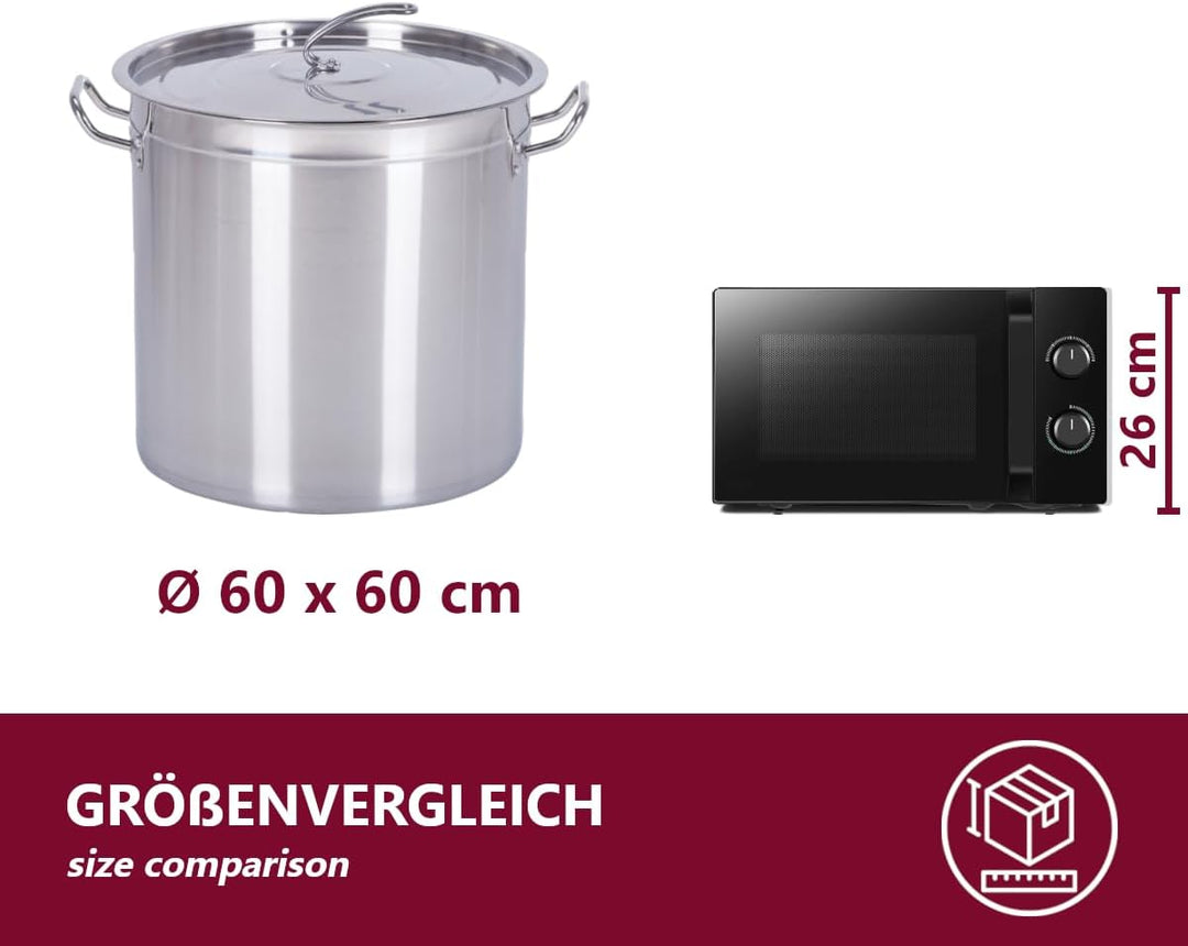 HOOZ Gastronomie Kochtopf Suppentopf - 15 bis 270 Liter Edelstahl Kochtöpfe - ideal geeignet für all