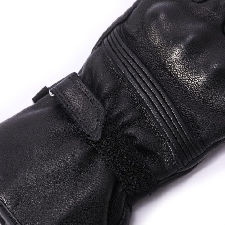 Harssidanzar Herren Winter Motorradhandschuhe,echtes Leder Vollfinger Touchscreen Thermisch gefütter