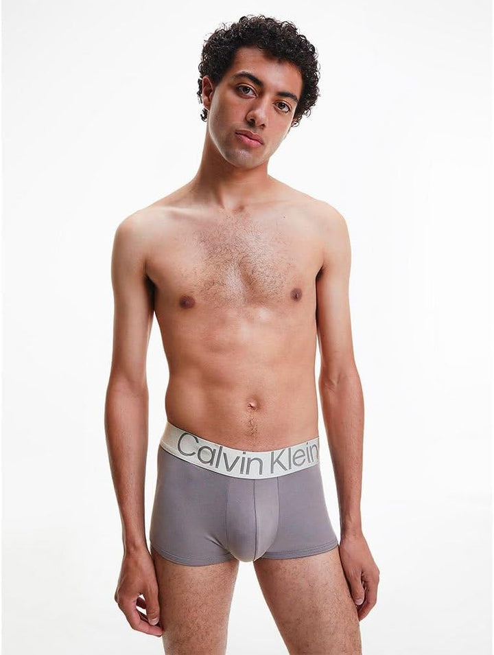 Calvin Klein Herren Boxershorts Low Rise Trunks mit Stretch S Mehrfarbig (Blue Shadow, Grey Sky, Bla