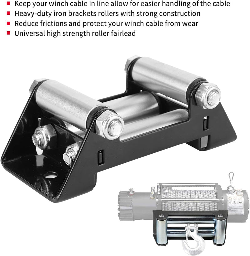 CHICIRIS Schwerlast-Eisen-Windenkabelrolle Fairlead 125 Mm/5 Zoll Lochabstand Universelles Automobil