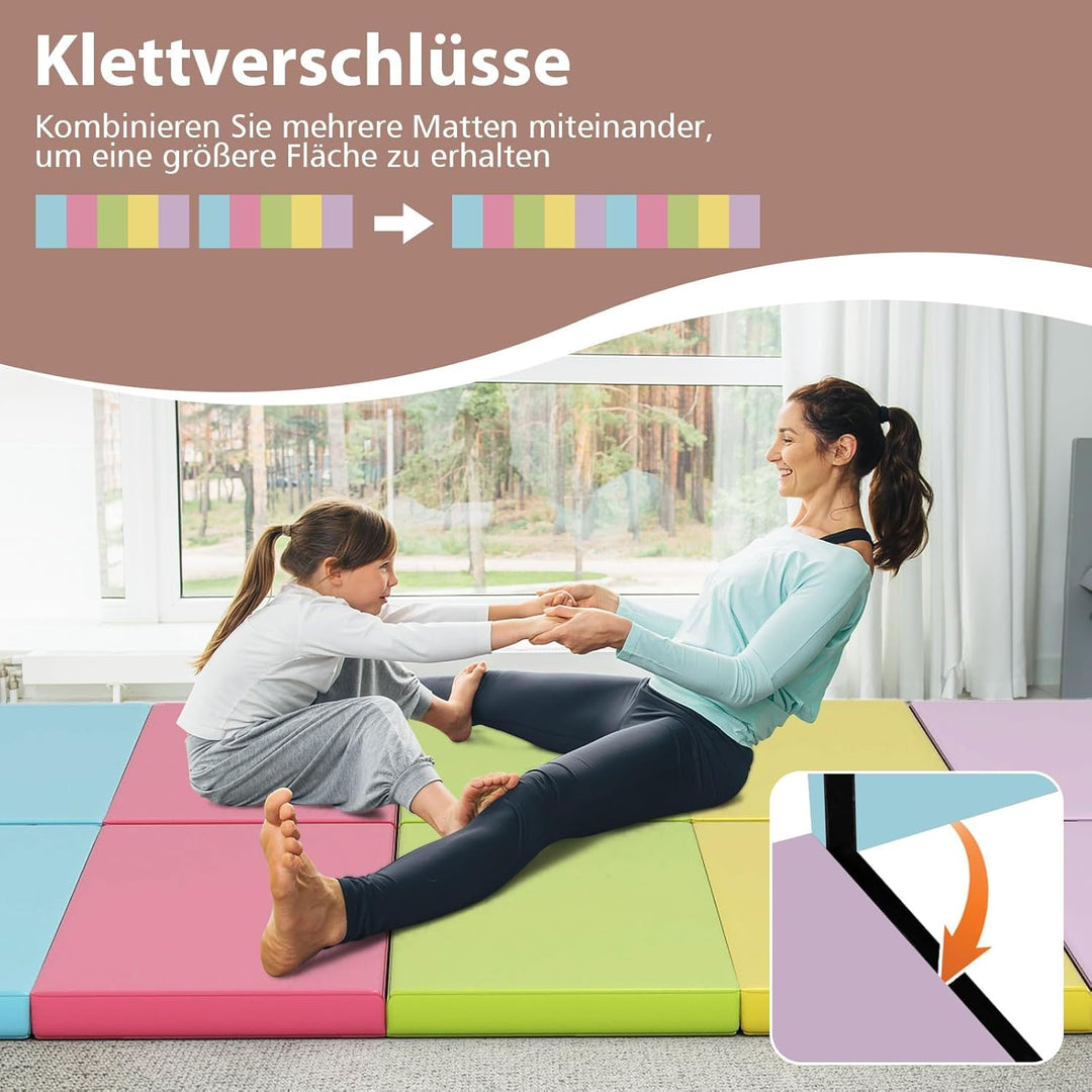 COSTWAY Turnmatte klappbar, 200 x 75cm Weichbodenmatte, Gymnastikmatte 5 fach faltbar mit Tragegriff