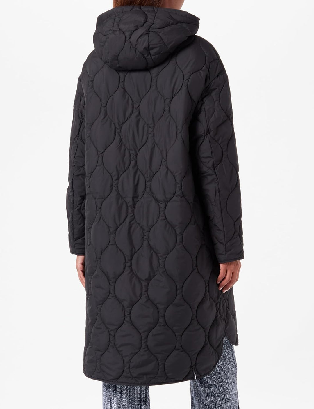 Replay Damen Mantel mit Kapuze, Black 098