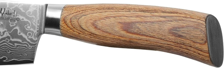 Wakoli EDIB Pro Damast Blockmesser mit Gravur – Personalisiertes BBQ-Messer, 20cm Klinge aus 67 Lage