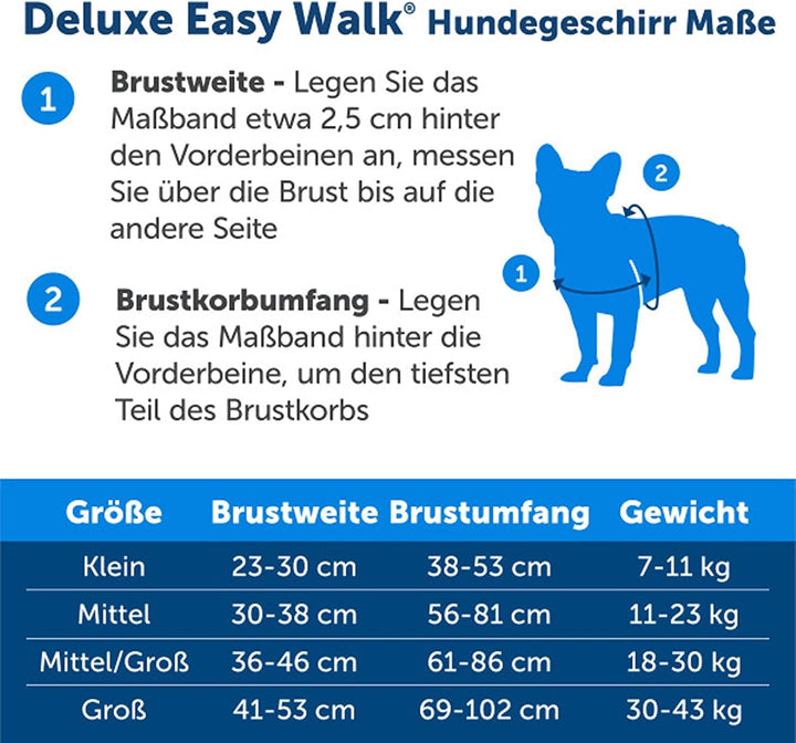 PetSafe Easy Walk Deluxe-Geschirr, reissfestes Gehgeschirr für Hunde, gepolstertes Design, inkl. 1,8
