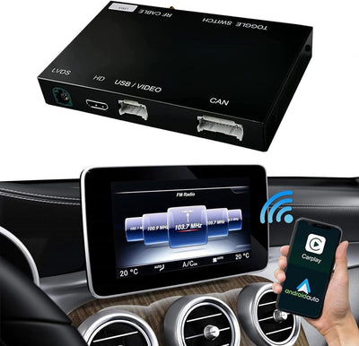 Road Top Wireless Carplay Nachrüstsatz Decoder, Android Auto Modul Empfänger Box für Mercedes Benz C