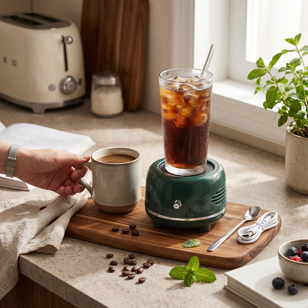 Auto Haushalt Kaltkühlung Heizbecher Einfache Steuerung Gebogener Griff rutschfeste Pads Kaffeewärme