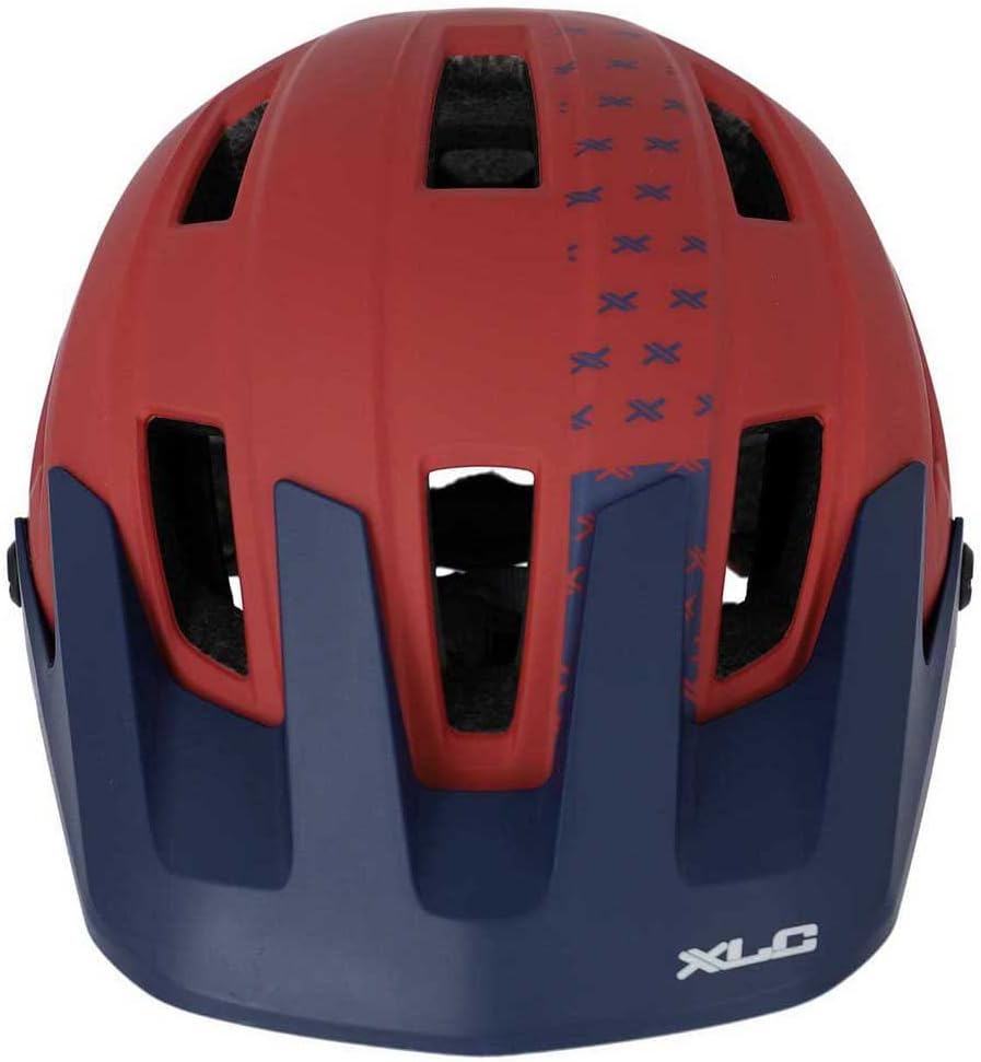 XLC Unisex – Erwachsene Enduro Fahrradhelm 58-62 Rot/Blau, 58-62 Rot/Blau