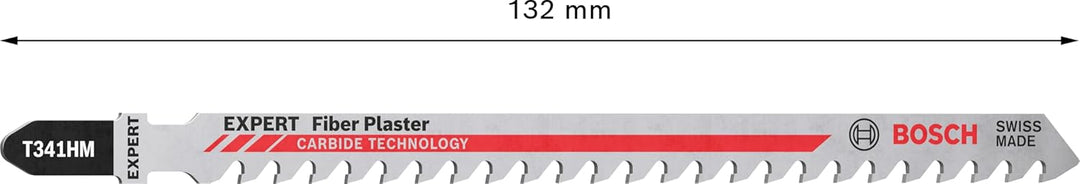 Bosch Accessories 3x Expert ‘Fiber Plaster’ T 341 HM Stichsägeblatt (für Faserzementplatten, Länge 1