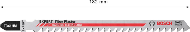 Bosch Accessories 3x Expert ‘Fiber Plaster’ T 341 HM Stichsägeblatt (für Faserzementplatten, Länge 1