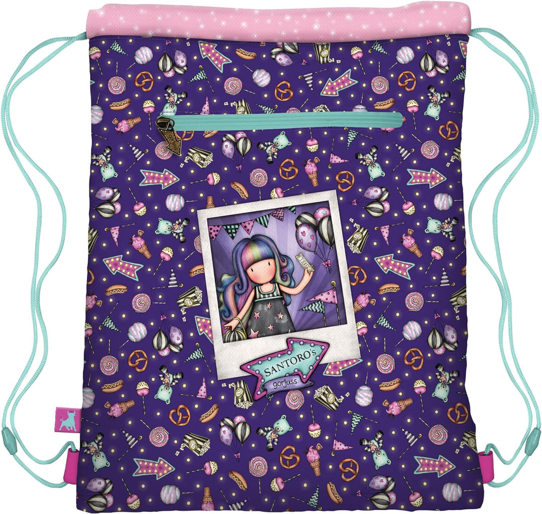 Santoro 1123GJ04 Gorjuss Fairground Flacher Sack Up and Away, 34 x 45 x 1 cm, violett