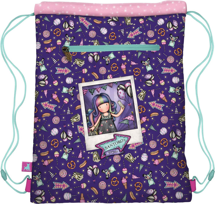 Santoro 1123GJ04 Gorjuss Fairground Flacher Sack Up and Away, 34 x 45 x 1 cm, violett