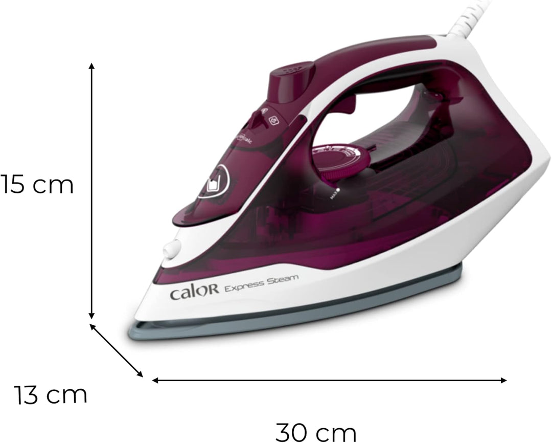Calor Express Dampfbügeleisen, 2400 W, Dampfleistung 35 g/min, Dampfstossfunktion 160 g/min, Keramik