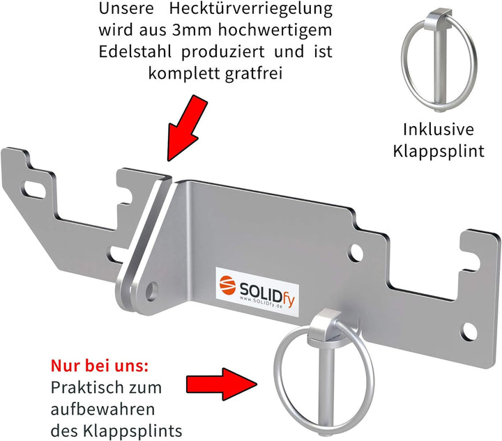 SOLIDfy® - Hecktürverriegelung H3 Dach Einbruchschutz Hecktür Prick Stop Sicherung für Ducato, Jumpe