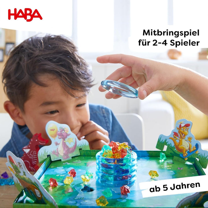 HABA Funkelschatz – Kinderspiel des Jahres 2018, 3D Fantasy Brettspiel für die Familie, fördert Fein