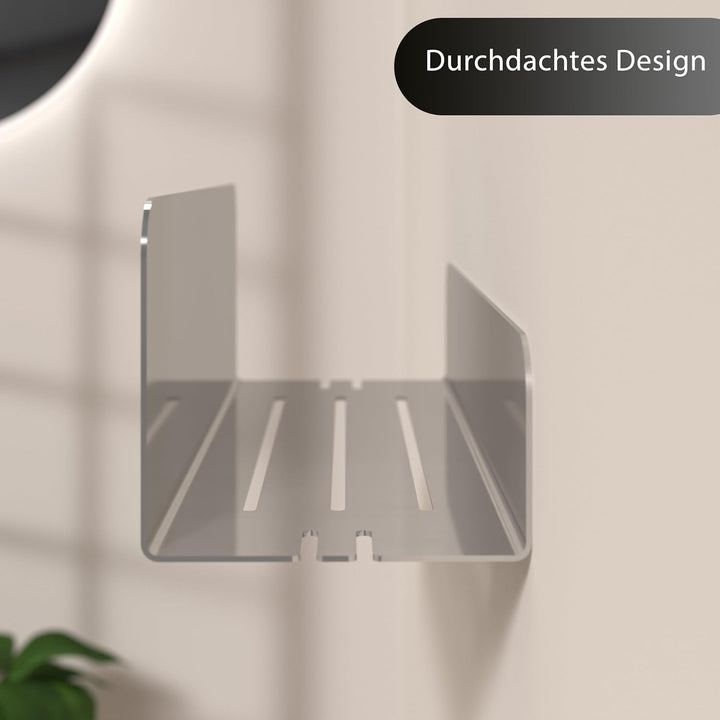 Duschablage ohne Bohren | Edelstahl Duschregal mit Ablaufrillen | Duschkorb zum Kleben | Badregal Se
