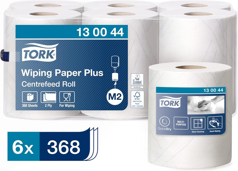 Tork 130044 Starke Mehrzweck Papierwischtücher für das M2 Innenabrollung Spendersystem / 2-lagiges s